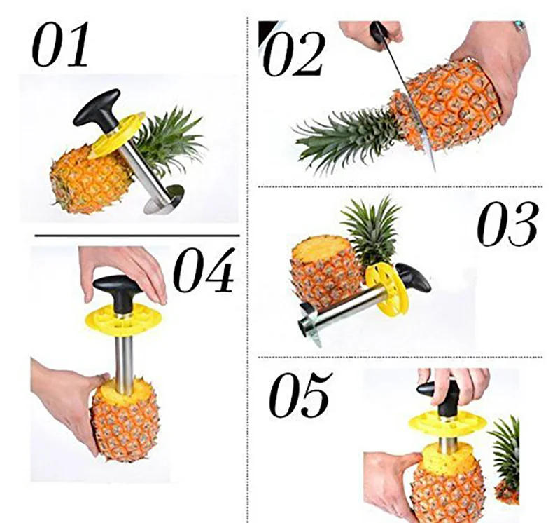Description Picture 6 of itemStainless Steel Pineapple Corer Slicer Spiral Cutter Fruit Corer Peeler Stem Remover Blades for Easy Coring Kitchen Tools