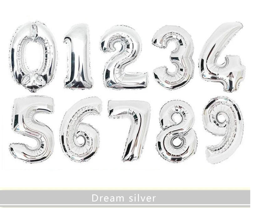 Description Picture 6 of item16 32 Inch Foil Number Balloons Wedding Happy Birthday Party Decorations Rose Gold Digital Globos Balloon Baby Shower Supplies