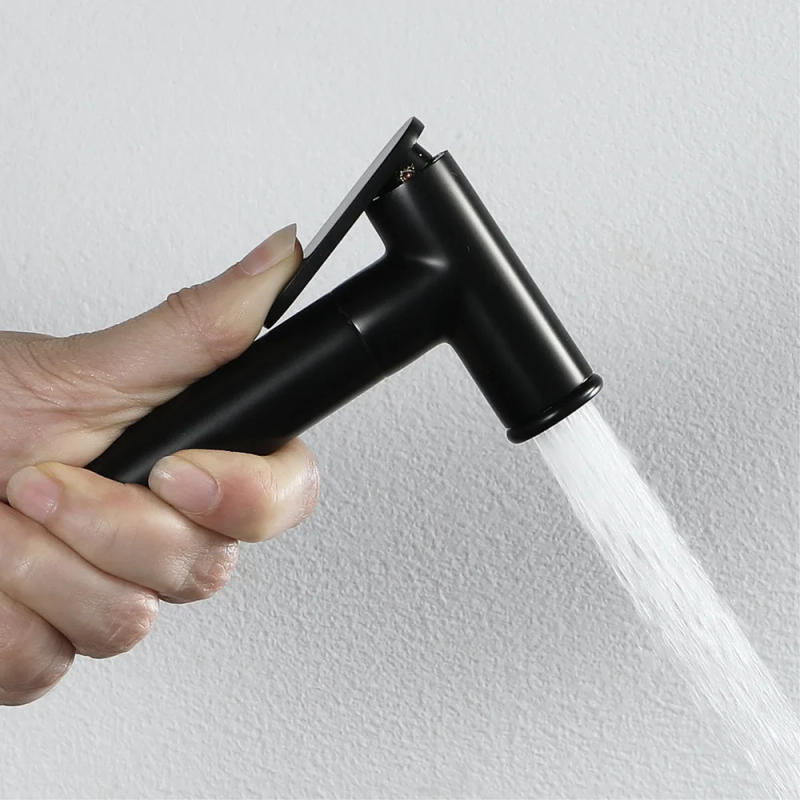 Description Picture 2 of itemAll solid brass black Bidet sprayer toilet shower spray strong bathroom shower head complete set hose holder wall mounted