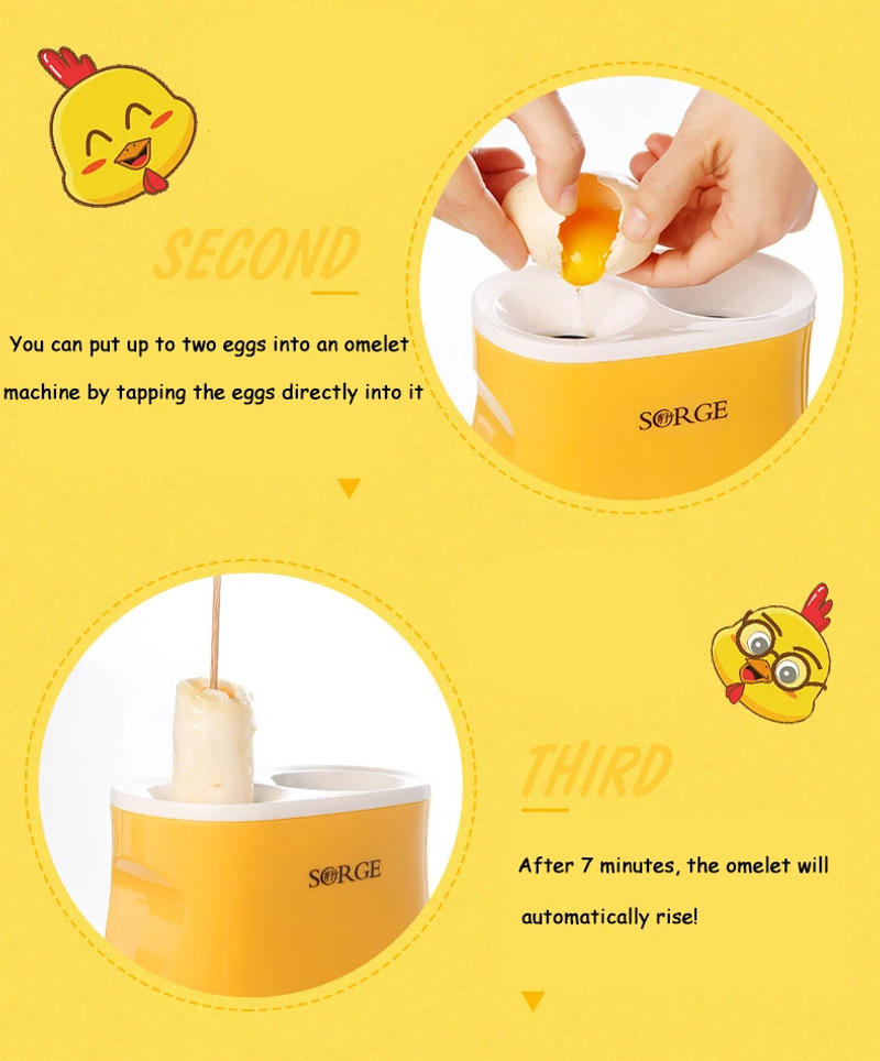 Description Picture 5 of itemKbxstart 220V Electric Omelette Dual Egg Roll Maker Automatic Double Switch Boiled Eggs Sausage Machine Cooker For Breakfast