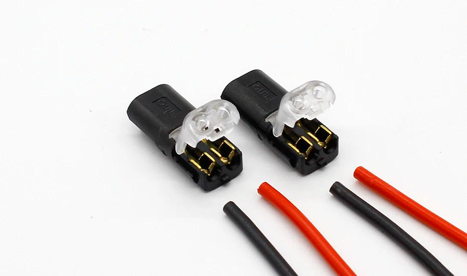 Description Picture 2 of item10pcs 2p Spring Connector wire with no welding no screws Quick Connector cable clamp Terminal Block 2 Way Easy Fit for led strip