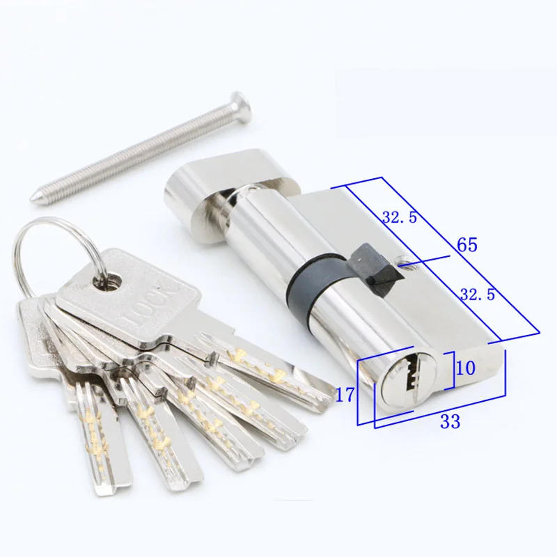 Description Picture 5 of item80mm with 10keys Door cylinder 80mm Security  Copper  Lock Cylinder  Interior Bedroom  Living  Handle  Brass Key Locking