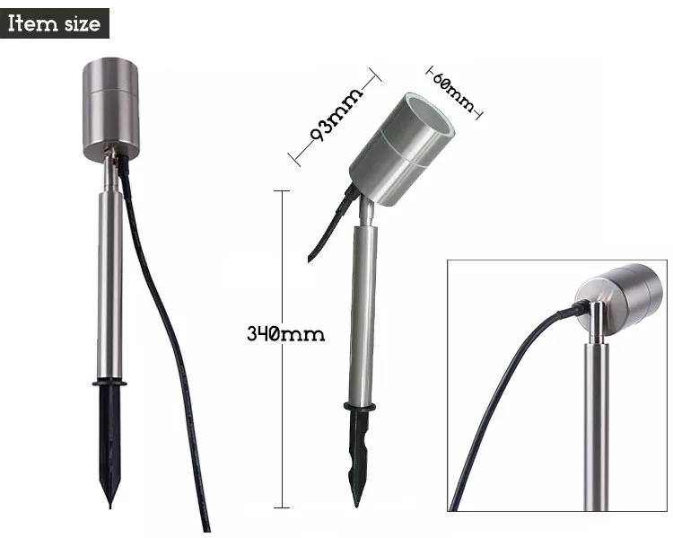 Description Picture 2 of item12V 110V/220v Outdoor LED lawn light with spike Garden path Lights 5W GU10 led spotlight Garden walkway Yard Pathway Lights