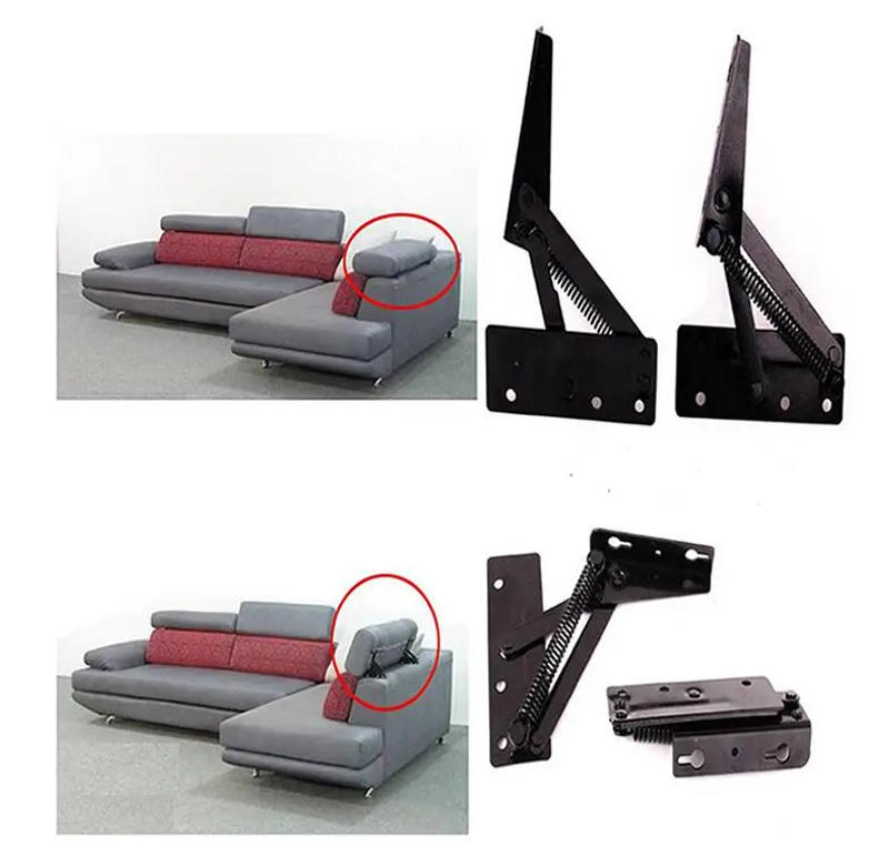 Description Picture 5 of item2pc/set Furniture Hinges 80 Degree Sprung Mechanism Lazy Sofa Lift Support Kitchen Cupboard Folding Connection Door Hardware
