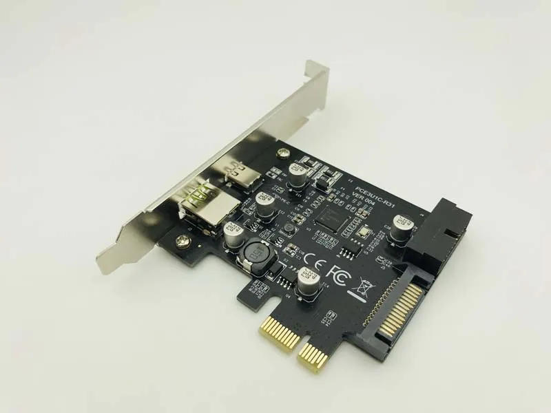 Description Picture 3 of itemAdd On Cards USB Expansion Card PCIE Sata/Card PCIE USB Adapter USB3 PCIE USB 3.1 PCI-E USB-C 2.4A Computer Expansion Cards New