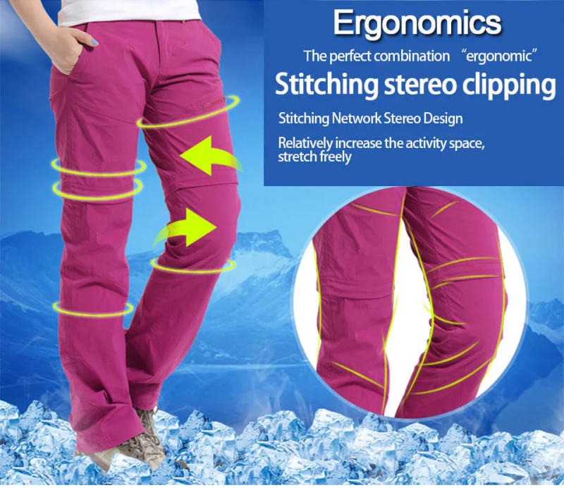 Description Picture 3 of itemWomen Quick-drying Removable Pants Hiking Pants Outdoor Trouser Fishing Trekking Pants