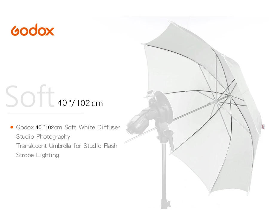 Description Picture 2 of itemGodox Professional 33" 84cm 40" 102cm 43" 108cm White Translucent Soft Umbrella for Photo Studio Flash Light