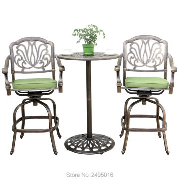 Patio bar furniture outdoor set Bar Table Bar Chairs Cast Aluminum Terrace garden furniture bar set waterproof anti rust Luxury