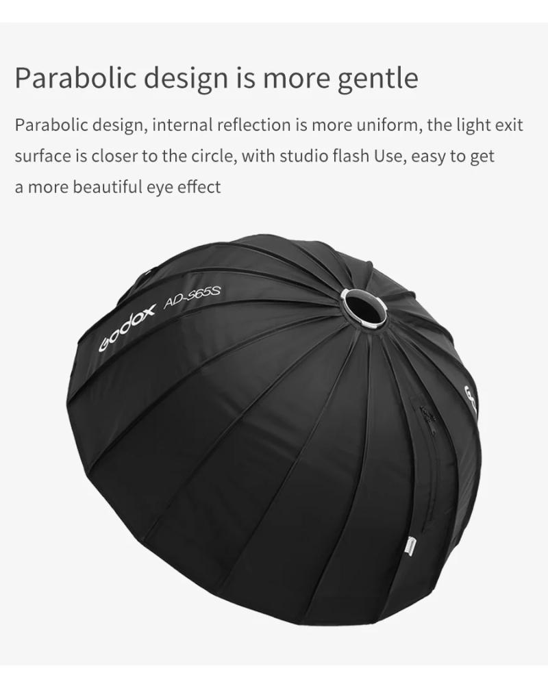 Description Picture 5 of itemGodox AD-S65S AD-S65W 65CM AD-S85S AD-S85W 85cm Silver Deep Parabolic Softbox + Honeycomb Grid Godox Mount Softbox for AD400PRO