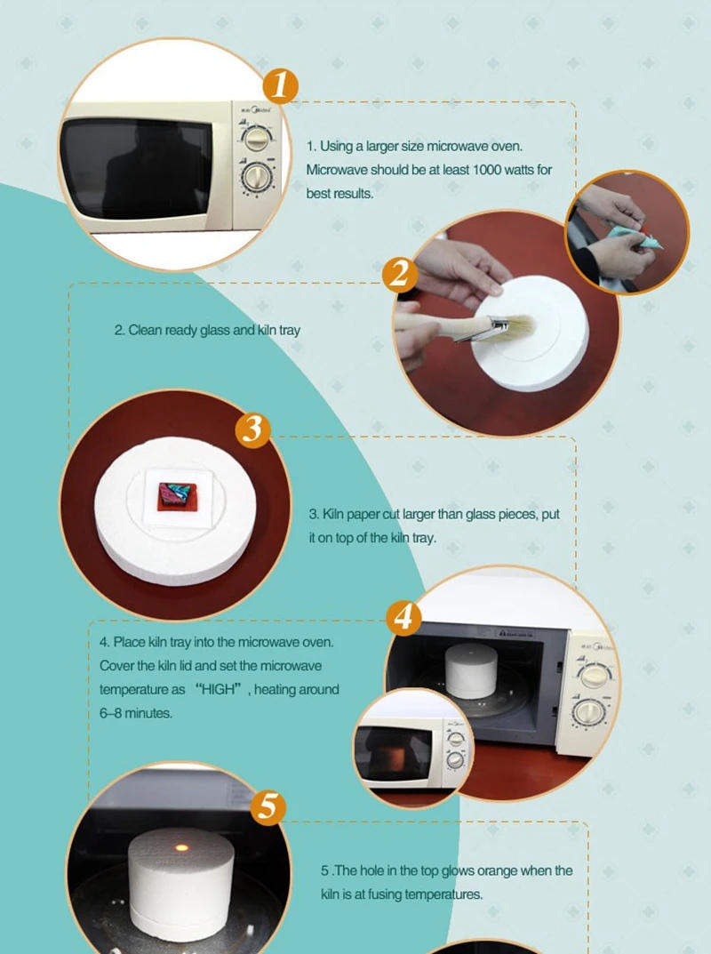 Description Picture 4 of itemDIY Jewelry Manual Making Large Microwave Kiln Set Arts Crafts Sewing Fusing Glass for Ceramic Accessories Tools Supplies