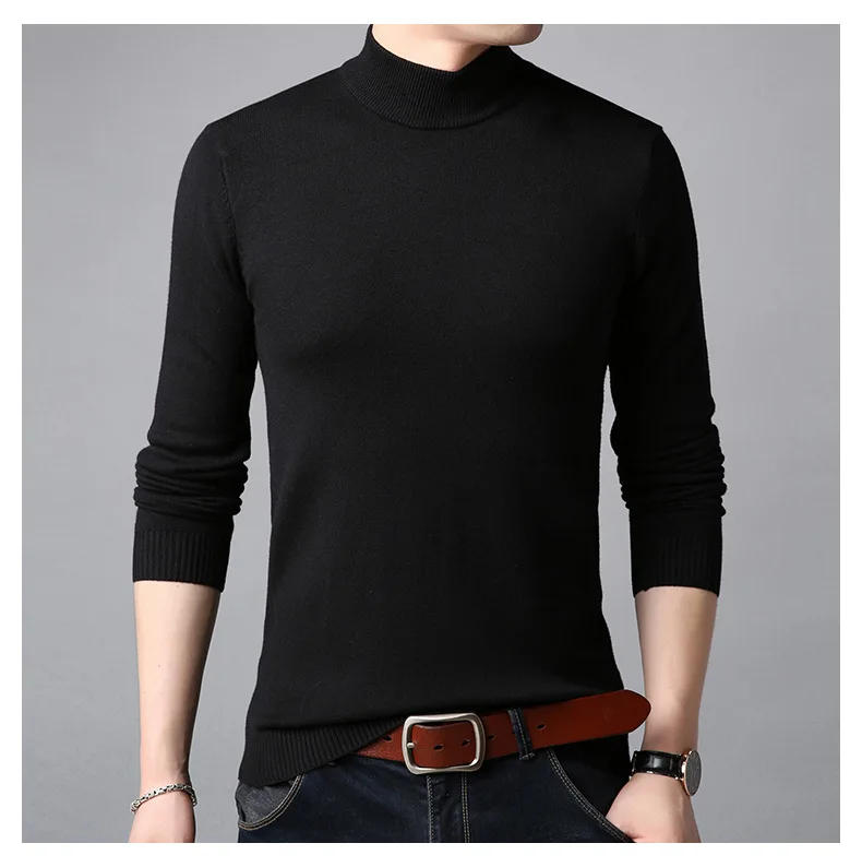 Description Picture 5 of itemSpring High Neck Fashion Sweater Men Turtleneck Brand Sweaters Slim Fit Pullover Men Knitwear Mens Clothing Plus Size 4XL