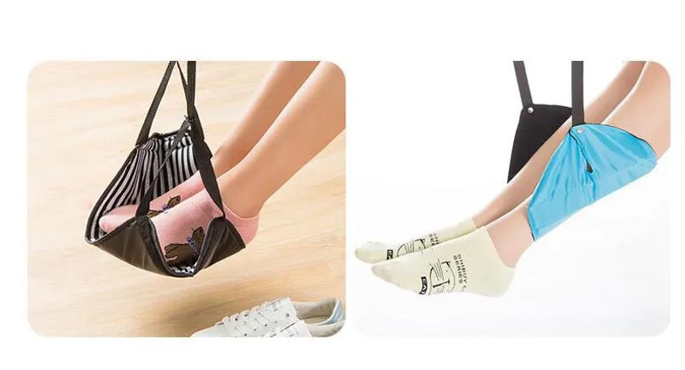 Description Picture 3 of itemComfy Hanger Travel Airplane Footrest Hammock Made with Premium Memory Foam Foot Resting  for  Office
