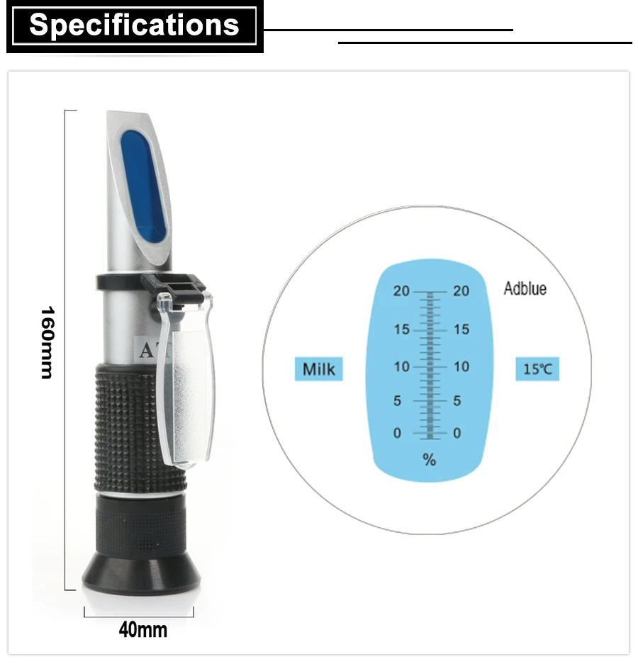 Description Picture 3 of itemRZ Concentration Refractometer Sugar Auto Milk Meter Handheld 0-20% Milk Refractometers Portable Refractometer