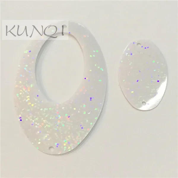 Description Picture 6 of item50pcs/100pcs  110*60mm Large Dual Oval Egg Shape Sequin Paillette Sewing,Wedding Craft,Kids DIY Garment Accessory