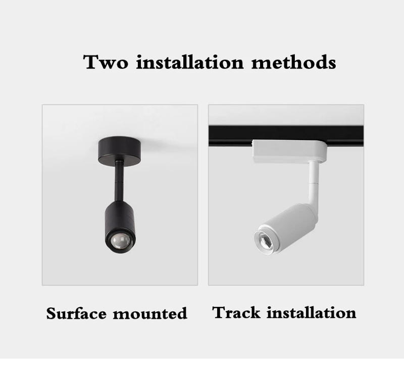 Description Picture 5 of itemAdjustable Zoom LED Surface Mounted Spotlight 3w5w7w10w Track Light Black White AC110V 220V прожектор