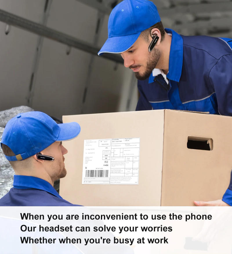 Description Picture 3 of itemNew Bee Bluetooth Earphones V5.0 Headset Wireless Headphones Business Hands-free Earbuds 24H Talk Time Earpiece with Microphone