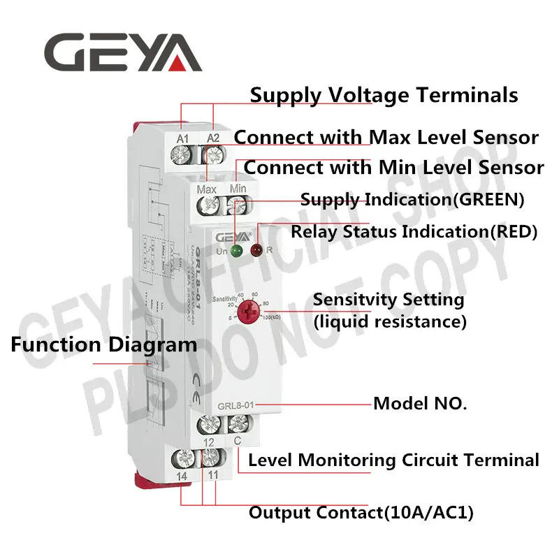 Description Picture 5 of itemGEYA GRL8 Water Level Control Relay with Stainless Sensor AC/DC24V-240V Level Control Sensor