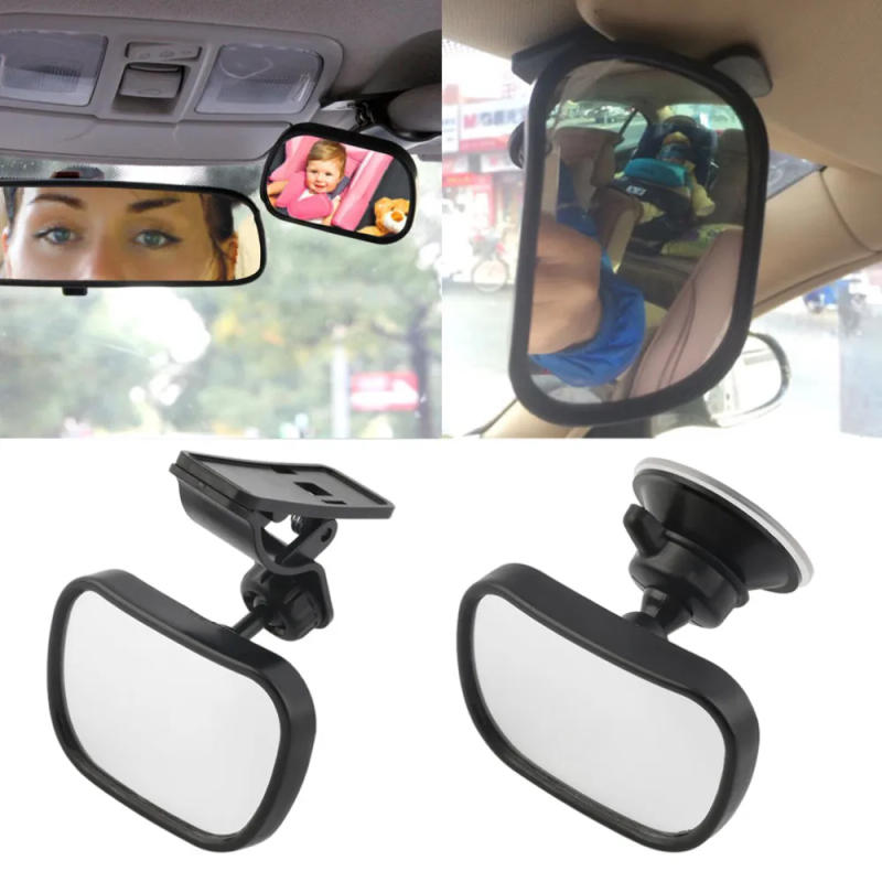 Description Picture 2 of item2 in 1 Safety Car Back Seat Baby View Mirror Suction Clip-On Adjustable Baby Rear Convex Mirror Car Baby Kids Monitor