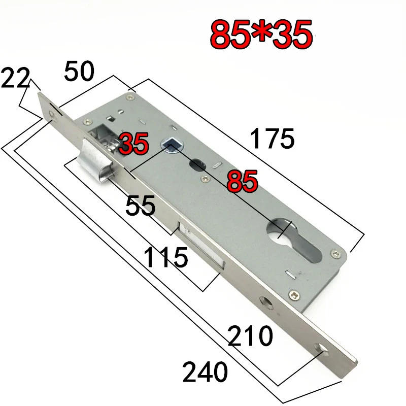 Description Picture 5 of itemDoor Lock Stainless Steel Hardware Accessories Lock Body 8520/25/30/35 Balcony Lock Body Lockcase Fittings