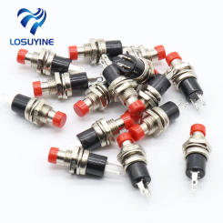 IMC Hot 10Pcs Red Cap SPST Momentary Mini Pushbutton Switch DC 50V 0.3A