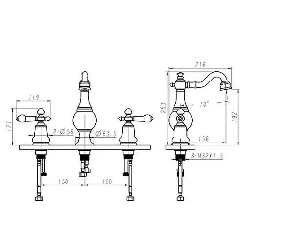 Description Picture 3 of itemRose gold brass ceramic and brass basin faucet hot and cold wash kitchen faucet bathroom shower faucet set tap toilet bath mixer