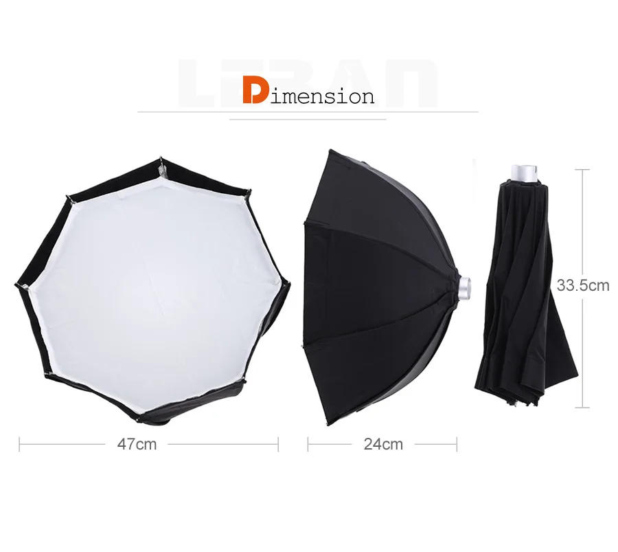 Description Picture 4 of itemGodox AD-S7 Multifunctional Soft Box Octagonal Honeycomb Grid Umbrella Softbox for WITSTRO Flash Speedlite AD180 AD360 AD200