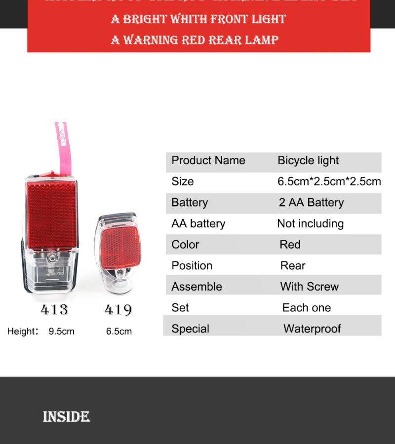 Description Picture 4 of itemJueshuai MTB Road Bike Mudguard With LED Rear Light Bike Fender Wings Cycling Mountain Bike Durable Fenders Cycling Accessories