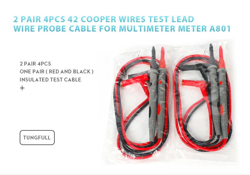 Description Picture 3 of item4PCS/lot Multimetros Multimeter Test Leads Probes Cooper Wires Test Lead Wire Probe Cable For AC DC LCD Digital Multimeters