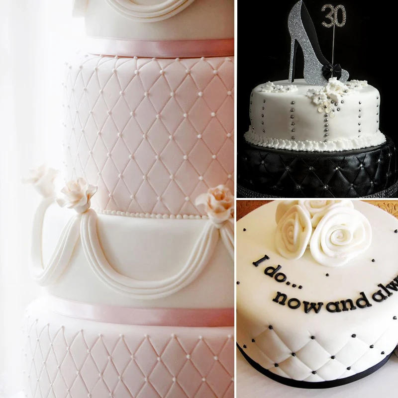 Description Picture 6 of item4pcs/Set Transparent Plastic Grid Texture Mat Cake Chocolate Printing Mold Lattic Decorating Tools Fondant Imprint Stencil Molds