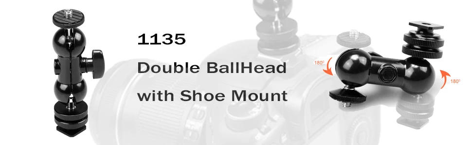 Description Picture 2 of itemSmallRig Multi-function Double Ball Head Magic Arm with Shoe Mount & 1/4 Screw for Monitors Led Light Microphone Universal -1135