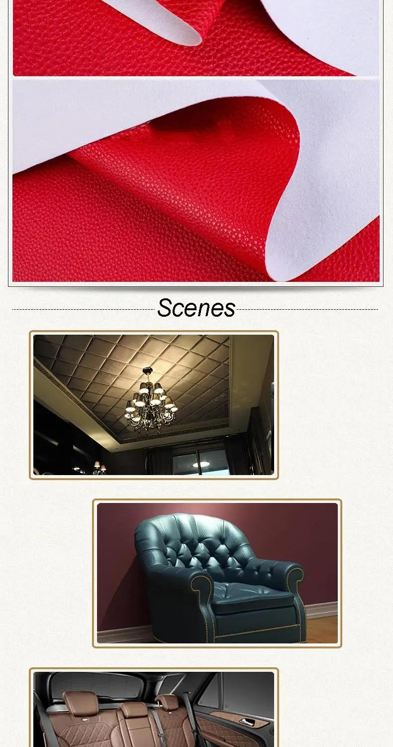 Description Picture 6 of itemPu Synthetic Leather 0.9MM Thickened Lychee Road Faux Leather Fabric For DIY Handmade Sew Clothes Accessories Supplies