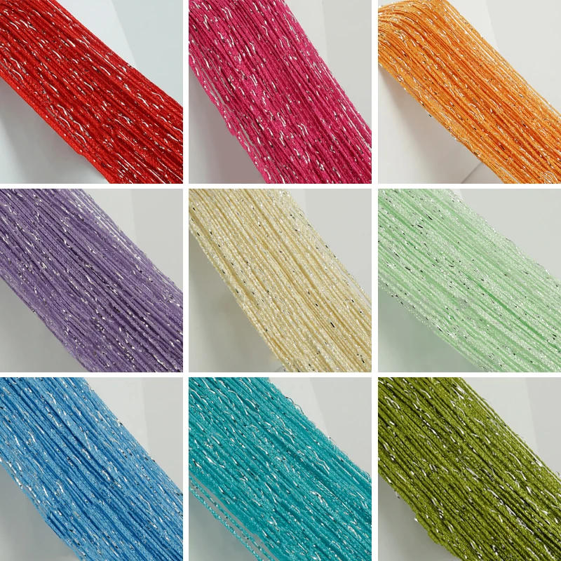 Description Picture 3 of itemGlitter Door String Curtain Silver Ribbon Shiny Tassel Flash Line Curtain Valance for Window Room Home Decoration