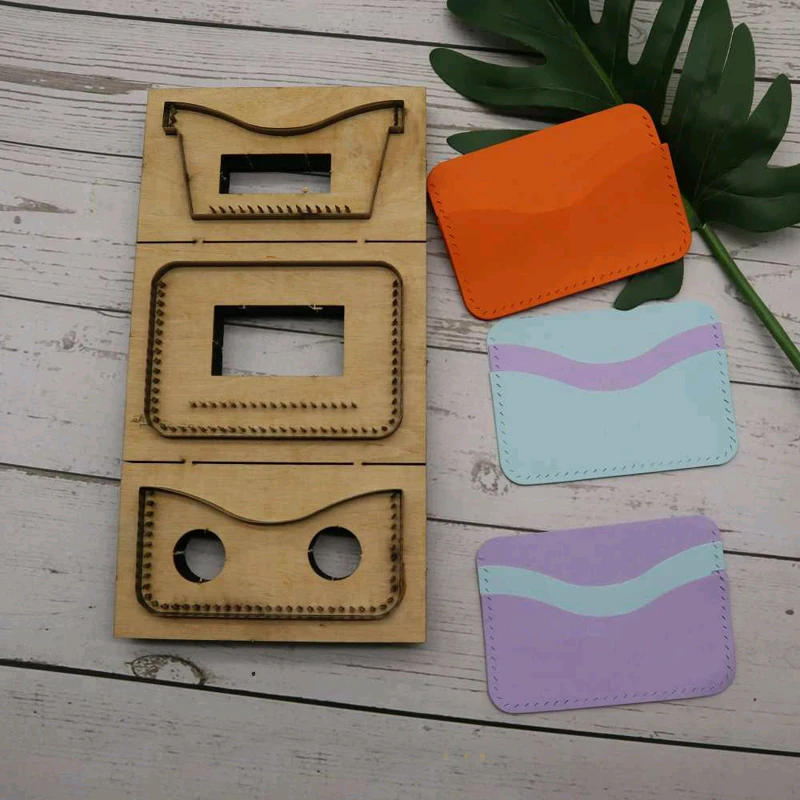 Description Picture 3 of itemDIY leather craft cute curve card holder coin bag die cutting knife mould hand punch tool pattern 105x75mm