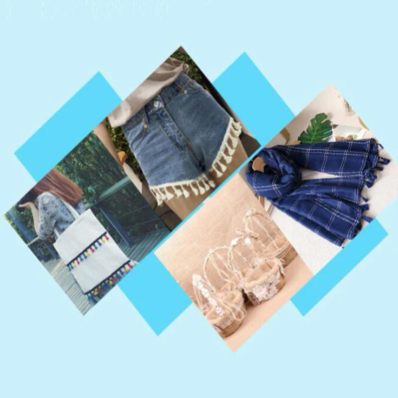 Description Picture 6 of item2Yards Lace Ribbon White Tassel Fringe Cotton Ethnic Lace Trim Ribbon Sewing Latin Dress Stage Garment Curtain Decorative Diy