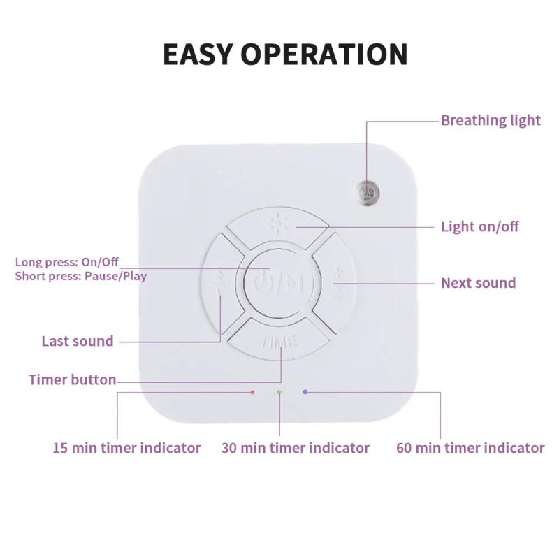 Description Picture 6 of itemWhite Noise Sound Machine USB Rechargeable Sleep Alert Baby Sound Machine Timed Shutdown For Baby Sleep Soother Office Travel