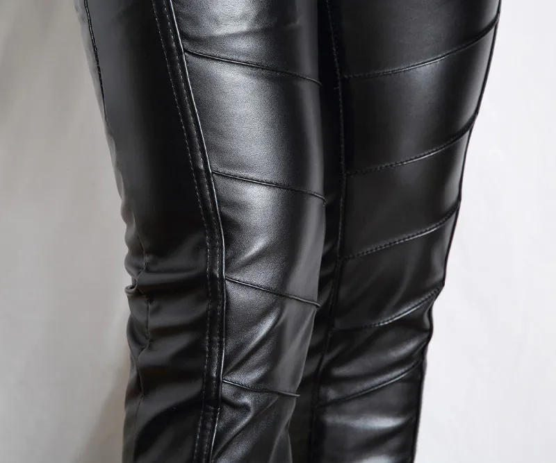 Description Picture 6 of itemIdopy Male Black Leather Pants Super Skinny Party Halloween Stage Performance Motorcycle Biker Faux Leather Pu Trousers For Men