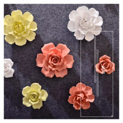 Modern 3D Ceramic Flowers Wall Sticker Crafts Home Livingroom Bedroom Wall Mural Decoration TV Background Wall Hanging Ornaments
