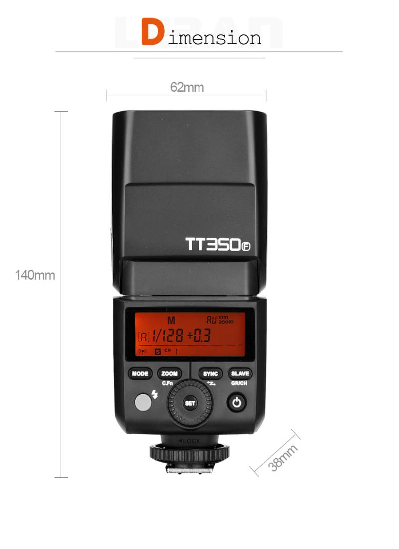 Description Picture 4 of itemGodox TT350C TT350S TT350N TT350O TT350F TT350P Mini Portable Flash TTL HSS Speedlite For Sony Nikon Canon Olympus Fuji Pentax