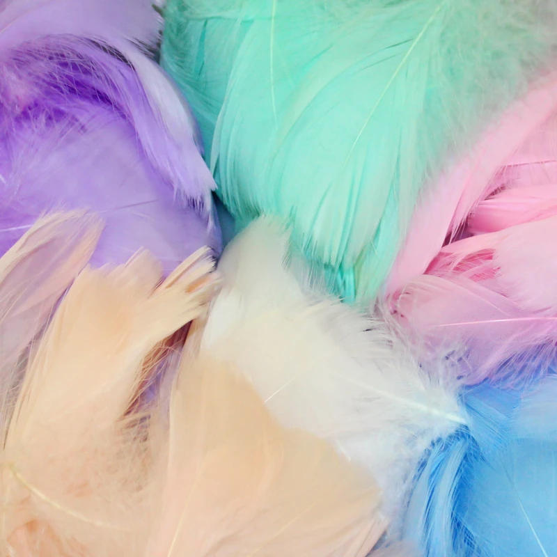 Description Picture 2 of item100pcs Natural Goose Feathers Plumes 4-8cm 8-12cm Colourful Swan Feather Plume for Home Decoration Craft DIY Jewelry Decoration