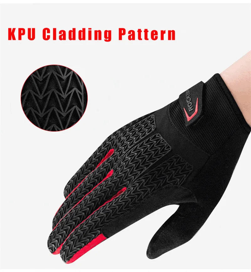 Description Picture 6 of itemROCKBROS Cycling Gloves Touch Screen Windproof Gloves MTB Bicycle GEL Pad Shockproof Full Finger Mittens Gloves Autumn Winter