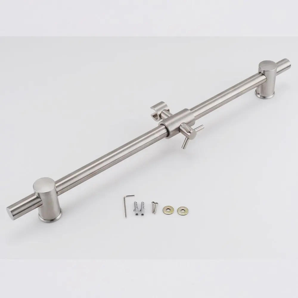 Description Picture 3 of itemAll Stainless Steel Slide Bars with  Handheld Shower Bracket Height and Angle Adjustable, Brushed Steel