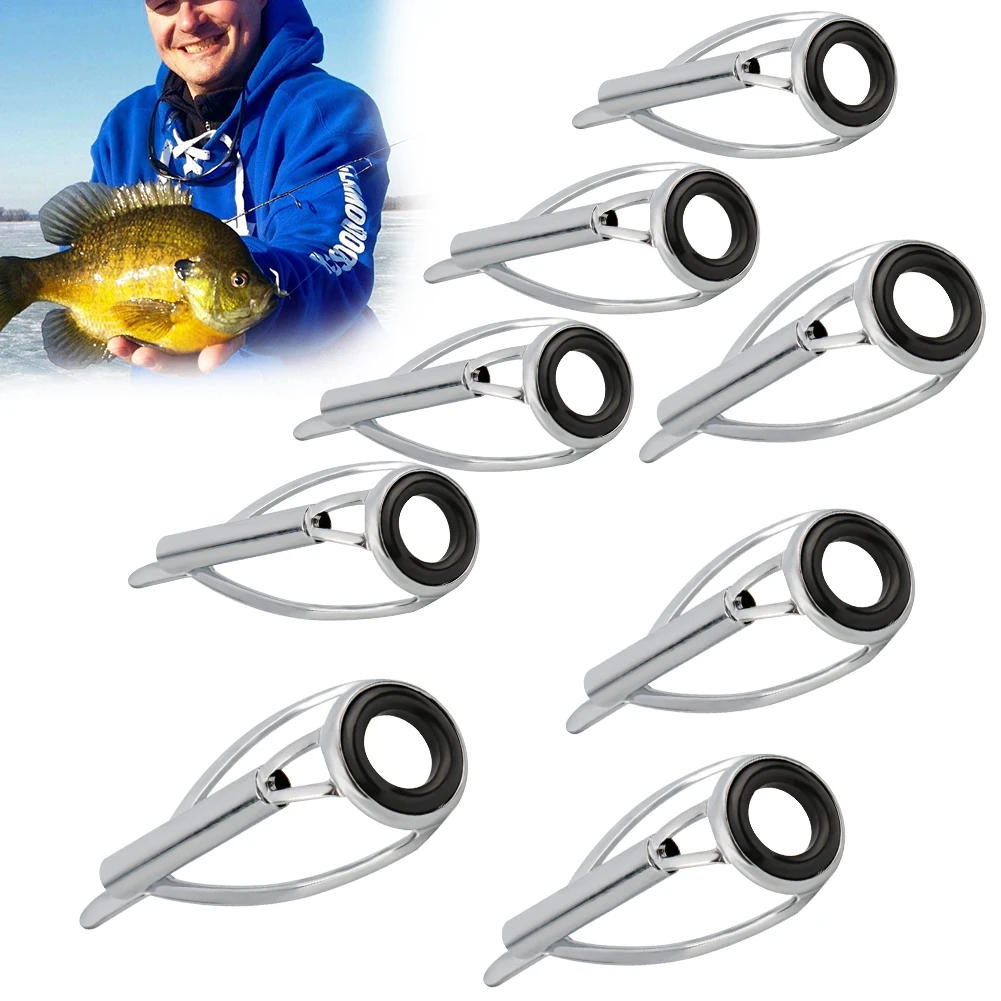 Description Picture 6 of itemFishing Rod Guides Tip Set Repair Kit DIY Eye Rings Stainless Steel Frames Tips Top Fishing Rod Guide Repair Kit