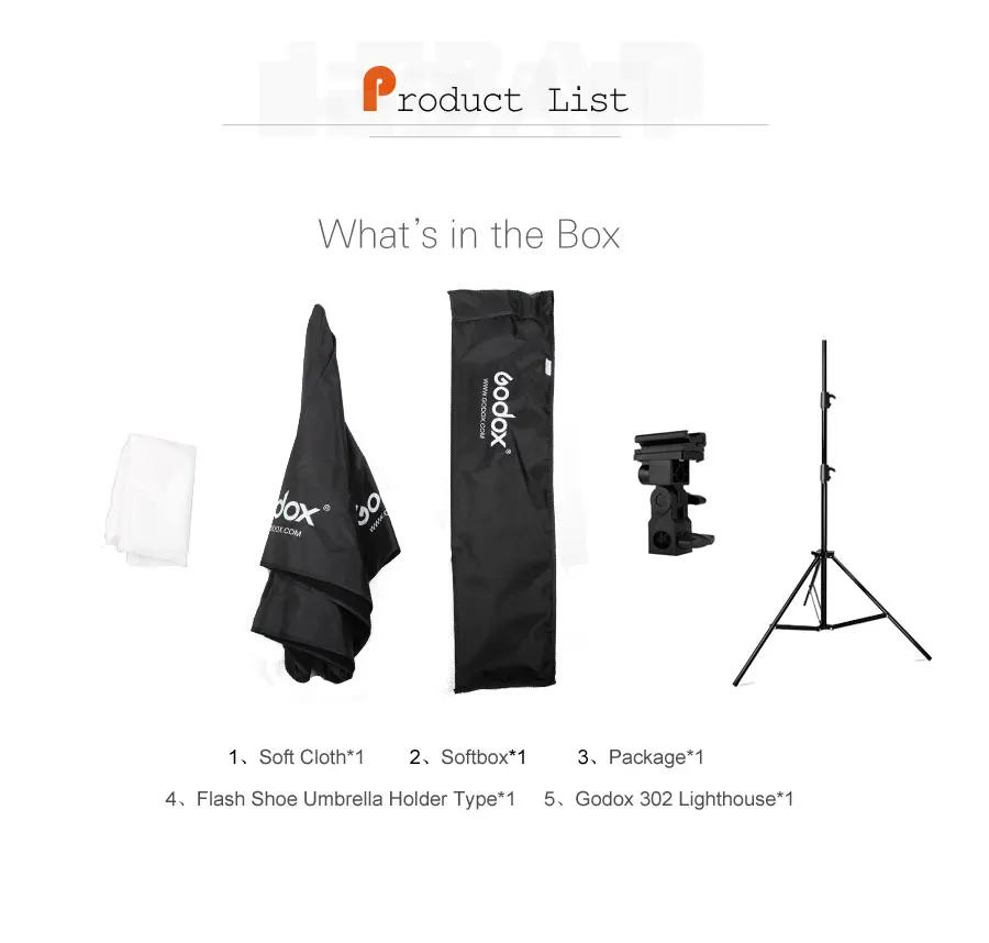 Description Picture 3 of itemGodox 95cm 37.5'' Octagon Umbrella Softbox + Light Stand + Type-B Hot Shoe Holder Bracket Kit for Iconic Brand Nikon Godox Speedlite