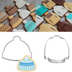 1pcs patisserie reposteria Knitted Hat Sweater Mold Metal Cookie Cutter Fondant Cake Decor Cupcake Pastry Biscuit Mould Bakeware