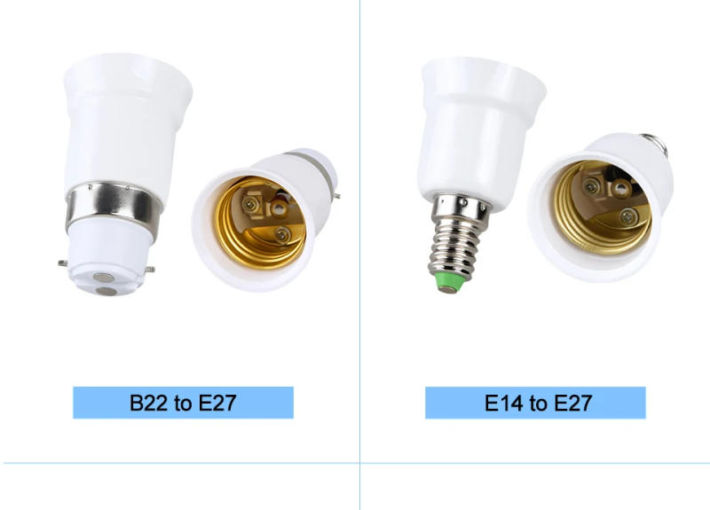 Description Picture 2 of itemLamp Base Conversion E27 TO E14 Lamp Holder Converters E14 TO E27 EU TO E27 Adapter Socket MR16 GU10 G9 B22 E12 Fireproof