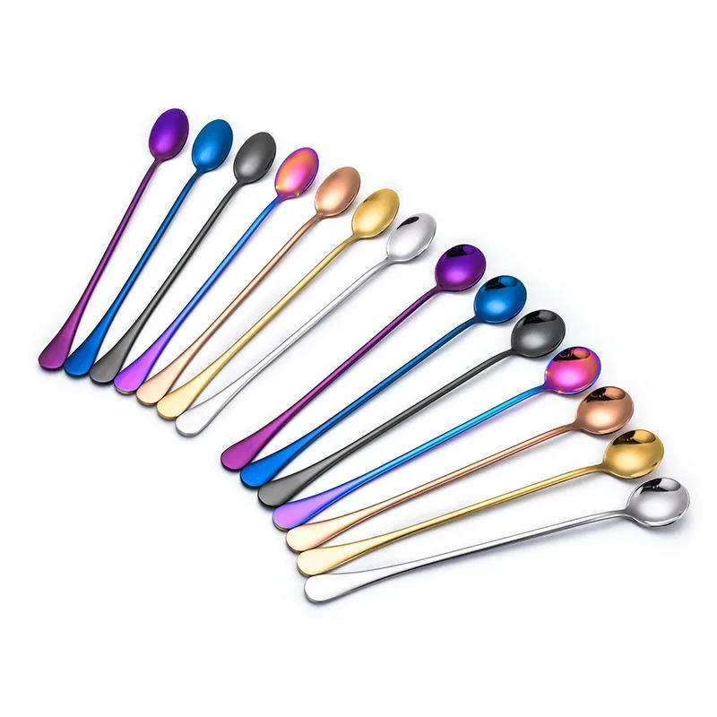 Description Picture 2 of itemLeeseph Stainless Steel Long Handle Mixing Spoon, Bar Stirring Spoon for Cocktail, Ice Cream, Coffee, Juice, Drink, 9.4 Inches