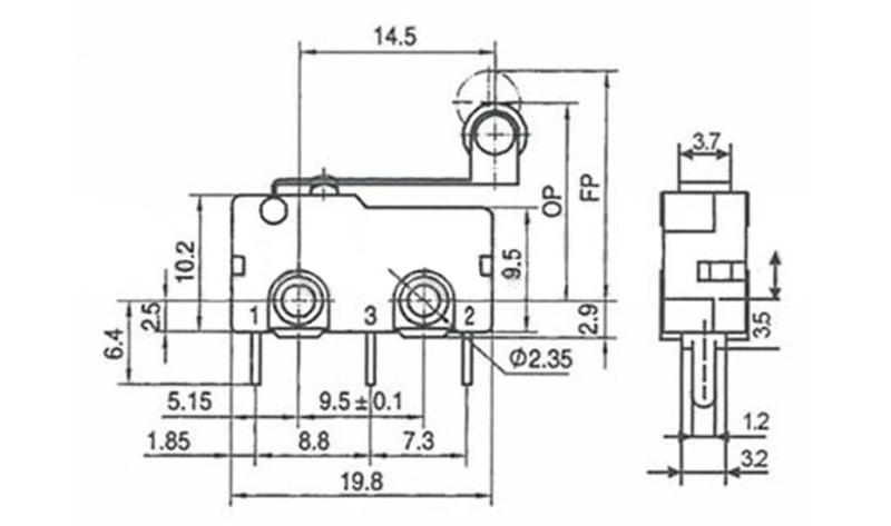Description Picture 6 of item10 Pcs Mini Micro Limit Switch Roller Lever Arm SPDT Snap Action LOT