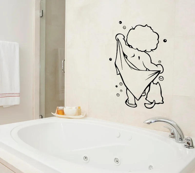 Description Picture 6 of itemShower Glass Door Stickers Kids Bathing Wall Stickers Cute Waterproof Removable for baby Bathroom Decor Stickers Wall Art Decals