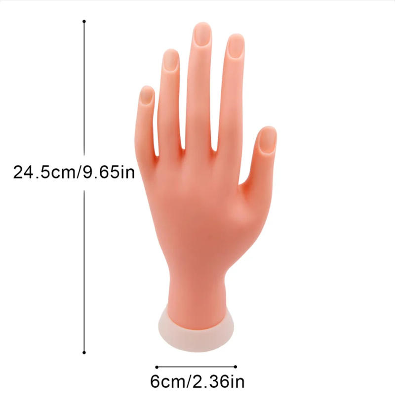 Description Picture 4 of itemFlexible Nail Art Practice Hand Movable Silicone Soft Plastic Flectional Trainer Model False Training Hand Nail Manicure Tools