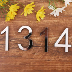 New 3D Arabic Numerals 0-9 Acrylic Mirror Surface Wall Sticker Self-adhesive Poster Home Decor Bedroom Living Room DIY Art Mural